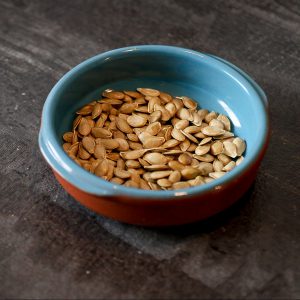 Geroosterde pompoenpitten uit de oven